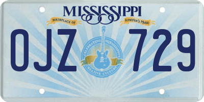 MS license plate OJZ729