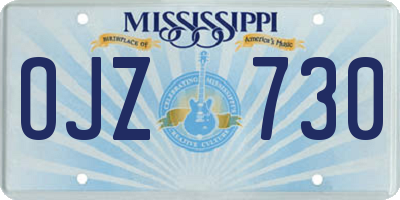 MS license plate OJZ730