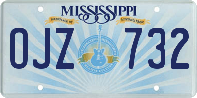 MS license plate OJZ732