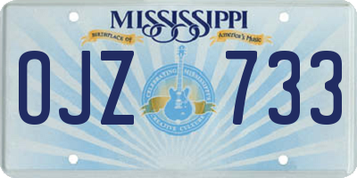 MS license plate OJZ733