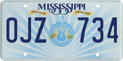 MS license plate OJZ734