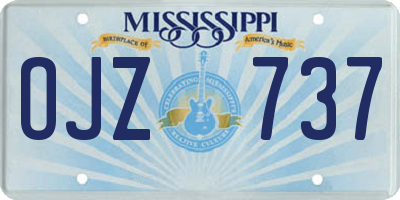 MS license plate OJZ737