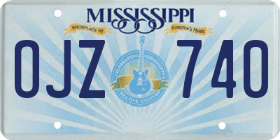 MS license plate OJZ740
