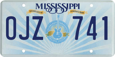 MS license plate OJZ741