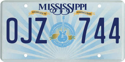 MS license plate OJZ744