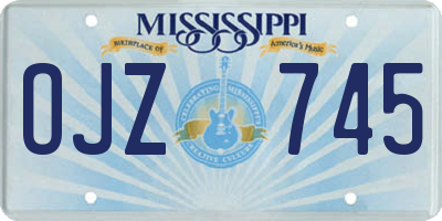 MS license plate OJZ745
