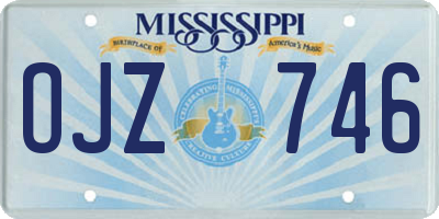 MS license plate OJZ746