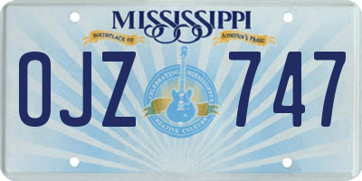MS license plate OJZ747