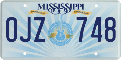 MS license plate OJZ748