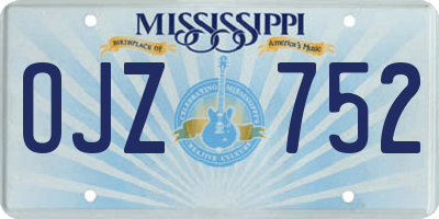 MS license plate OJZ752