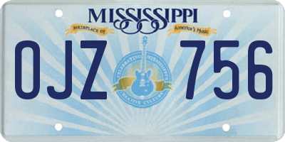 MS license plate OJZ756