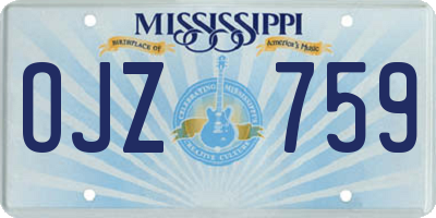 MS license plate OJZ759