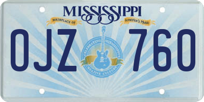MS license plate OJZ760