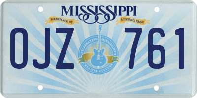 MS license plate OJZ761