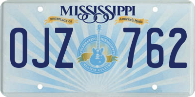 MS license plate OJZ762