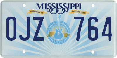 MS license plate OJZ764