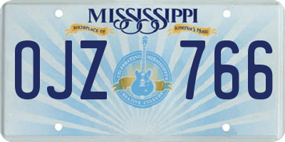 MS license plate OJZ766
