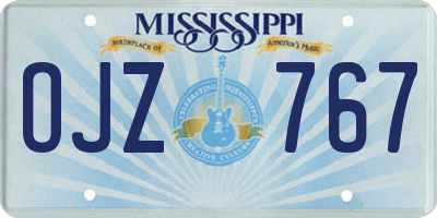 MS license plate OJZ767