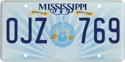 MS license plate OJZ769