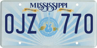 MS license plate OJZ770