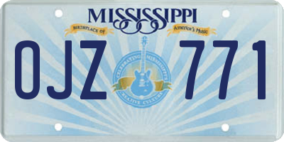 MS license plate OJZ771