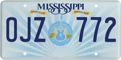 MS license plate OJZ772