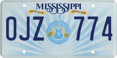 MS license plate OJZ774