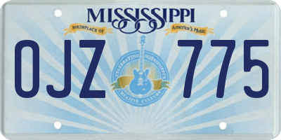 MS license plate OJZ775