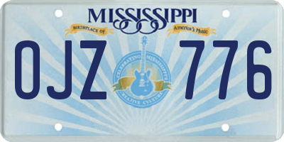 MS license plate OJZ776