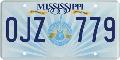 MS license plate OJZ779