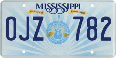 MS license plate OJZ782