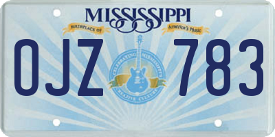MS license plate OJZ783
