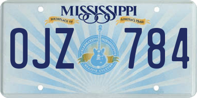MS license plate OJZ784
