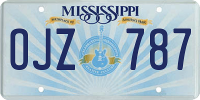 MS license plate OJZ787