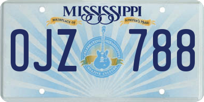 MS license plate OJZ788