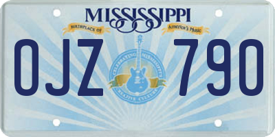 MS license plate OJZ790