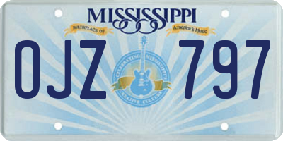 MS license plate OJZ797