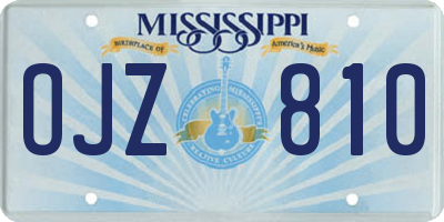 MS license plate OJZ810