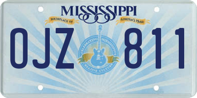 MS license plate OJZ811