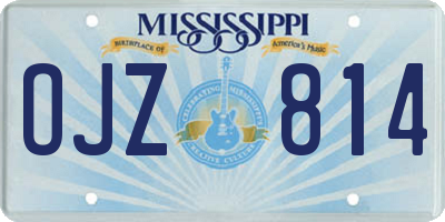 MS license plate OJZ814