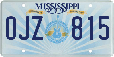MS license plate OJZ815