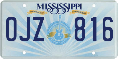 MS license plate OJZ816