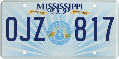 MS license plate OJZ817