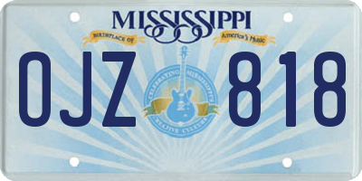 MS license plate OJZ818