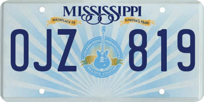 MS license plate OJZ819