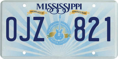 MS license plate OJZ821