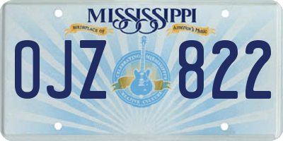 MS license plate OJZ822