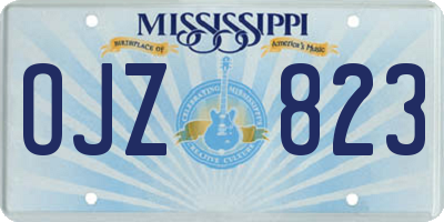 MS license plate OJZ823