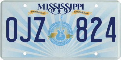 MS license plate OJZ824
