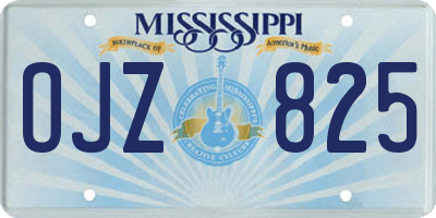 MS license plate OJZ825